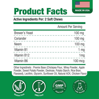 Flea & Tick Chews for Dogs – Herbal Blend for Natural Pest Defense & Immune Support – Vet Trusted – Safe for All Breeds – Made in the USA