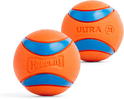 Ultra Ball Dog Toy - Medium Bouncy Fetch Balls for Dogs 20-60 Lbs - Made from Durable Rubber - Floating Water Pet Toys - Size Medium - 2.5-Inch Diameter - Pack of 2