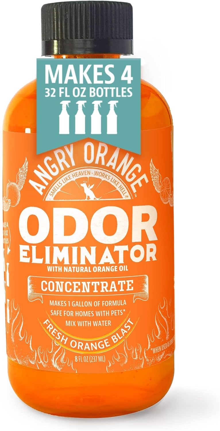 Pet Odor Eliminator for Home - 8Oz Dog and Cat Pee Smell Remover for Carpet, Grass, Tile and Furniture - Citrus Concentrate, Makes 128Oz of Liquid