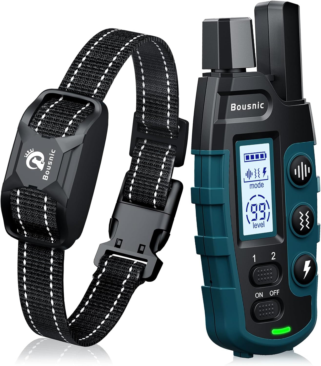 Dog Shock Collar - 3300Ft Training Collar with Remote for 5-120Lbs Small Medium Large Dogs Rechargeable Waterproof E Collar with Beep (1-8), Shake(1-16), Safe Shock(1-99) Modes (Black)