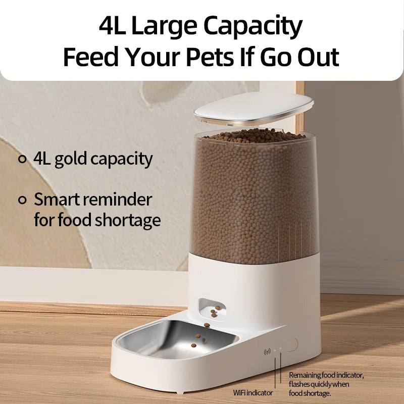 Automatic Cat Feeder Pet Smart Cat Food Kibble Dispenser Remote Control Wifi Button Auto Feeder for Cats Dog Accessories