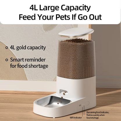 Automatic Cat Feeder Pet Smart Cat Food Kibble Dispenser Remote Control Wifi Button Auto Feeder for Cats Dog Accessories