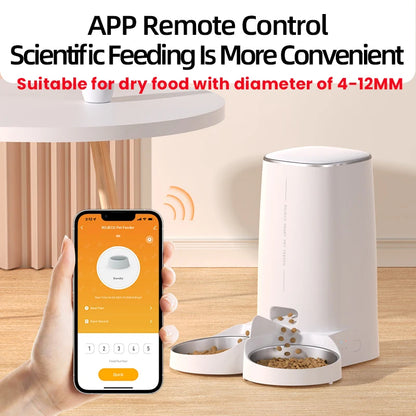 Automatic Cat Feeder Pet Smart Cat Food Kibble Dispenser Remote Control Wifi Button Auto Feeder for Cats Dog Accessories