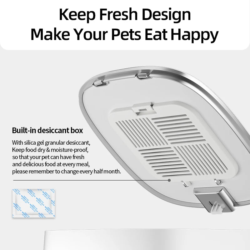 Automatic Cat Feeder Pet Smart Cat Food Kibble Dispenser Remote Control Wifi Button Auto Feeder for Cats Dog Accessories